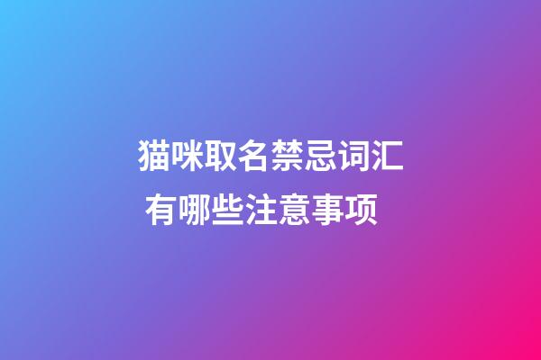 猫咪取名禁忌词汇 有哪些注意事项
